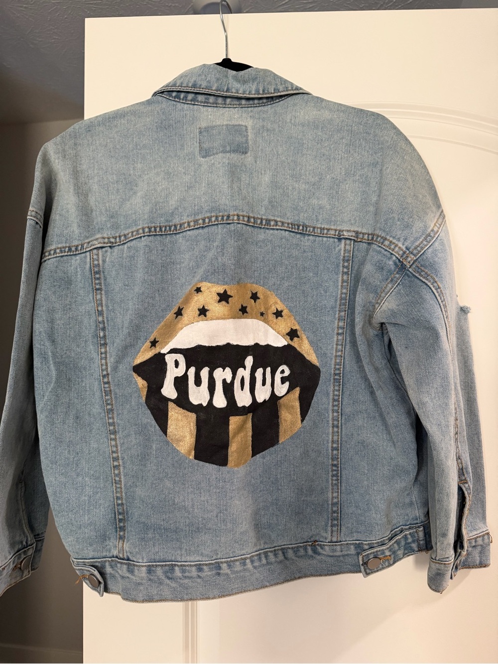 Hand-painted Purdue Denim Jacket